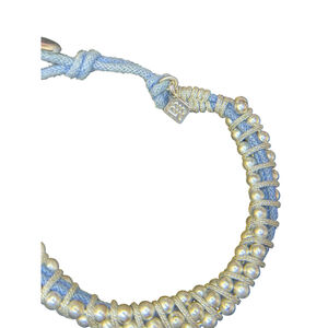 Women's Banana Republic Light Blue Silver Beaded Cord Bracelet One Size